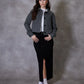 Women's Charcoal Cropped Brushed Shacket Siouxe