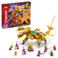 NINJAGO Lloyd's Golden Ultra Dragon Toy for Kids. 71774 Large 4 Headed Action Figure with Blade Wings plus 9 Minifigures
