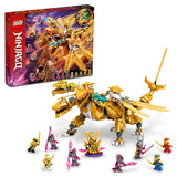 NINJAGO Lloyd's Golden Ultra Dragon Toy for Kids. 71774 Large 4 Headed Action Figure with Blade Wings plus 9 Minifigures