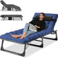 Slsy Folding Lounge Chair, 5-Position Adjustable Outdoor Reclining Chair, Folding Sleeping Bed Cot, Folding Chaise Lounge Chair for Pool Beach Patio Sunbathing