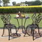 Outdoor Patio Bistro Set Tulip Design in Antique Copper