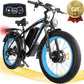 5000W (Peak) Electric-Bike for Adults, 60V 25AH Battery Electric Motorcycle, Dual-Motor-Ebike 50MPH Ebike, 26*4.0 Fat Tire Electric-Bicycle, AWD 21-Speed Mountain Bike for All-Road UL 2849
