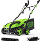 SWIPESMITH 16 15 Amp Electric Dethatcher Scarifier, Lawn with 5-Position Depth Adjustment, 14.5 Gal Removable Thatch Collection Bag, Quick-Fold, Keeps Health